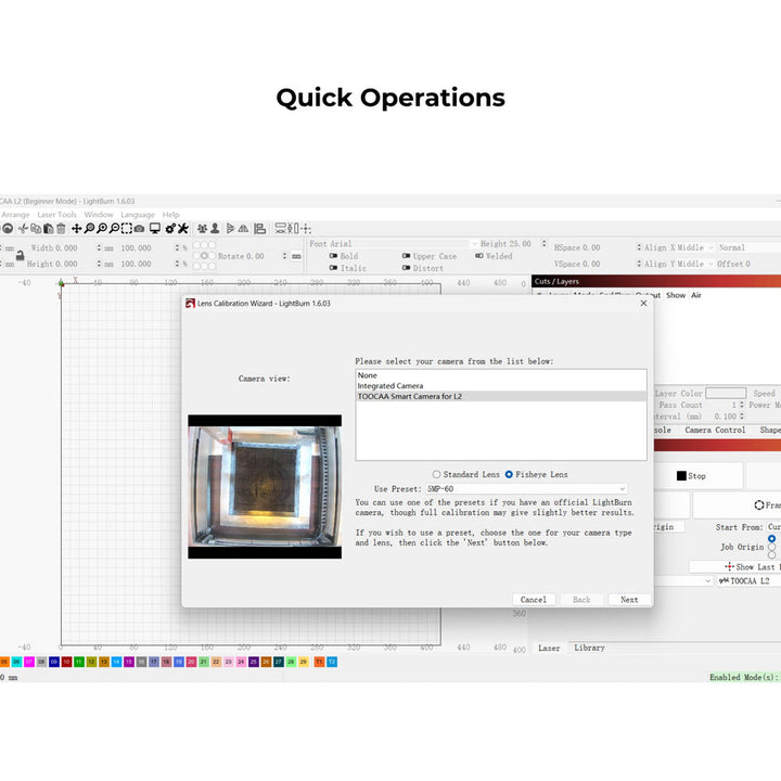TOOCAA Smart Camera für L2 – Präzisionskamera für präzise Laserarbeiten