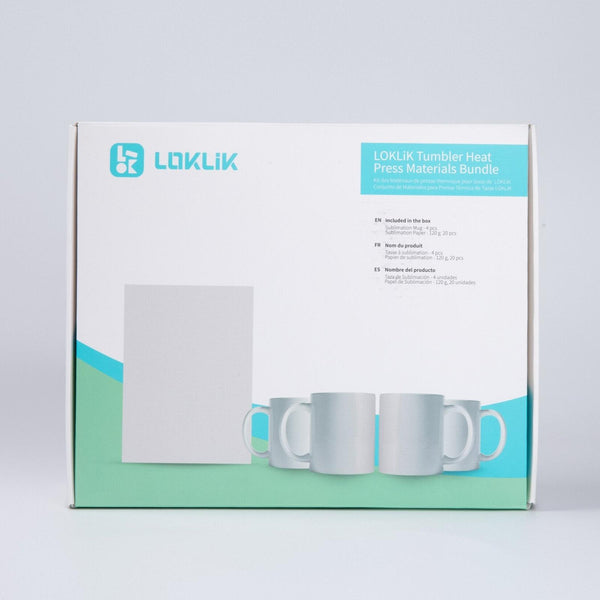 LOKLiK Starter Pack für Auto Tumbler Heat Press – 4 Becher + 20 Sublimationspapiere