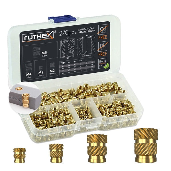 Ruthex M2/M3/M4/M5 Gewindeeinsatz Sortiment – 270 Stück